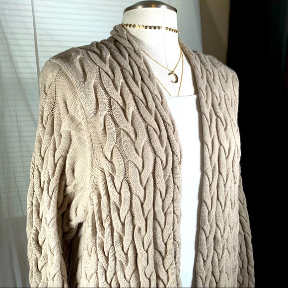 J. Jill Sweaters - NWOT J Jill long wool blend cable knit cardigan